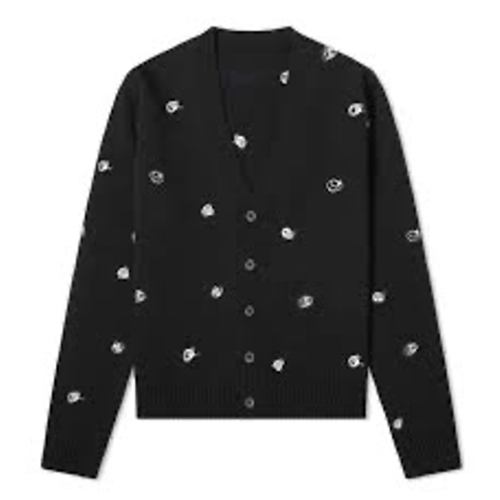 Ader Error Toty Cardigan Black White Size 3 Medium Cotton